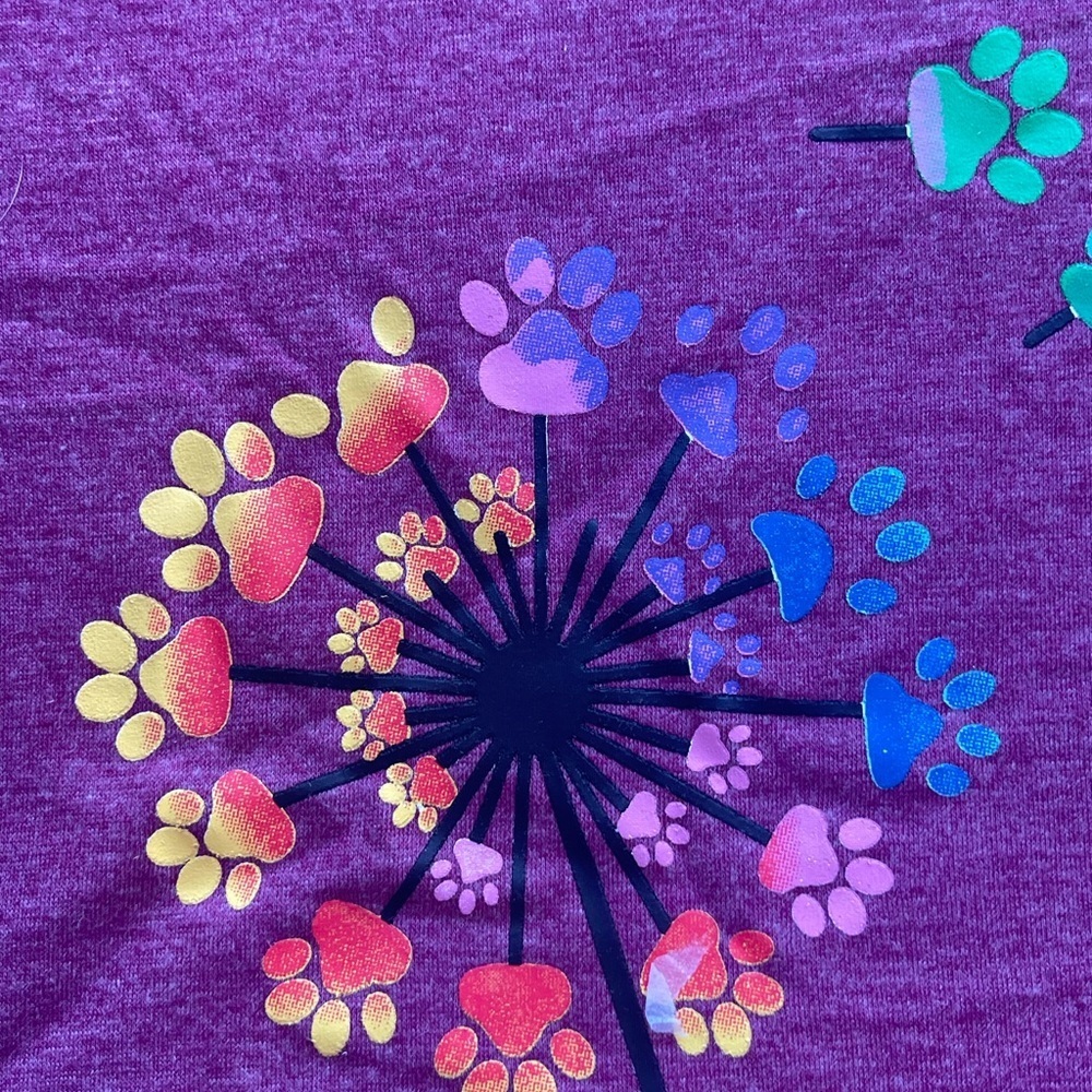 Floral Graphic Short Sleeve Tee - Purple - Picture 2 of 6